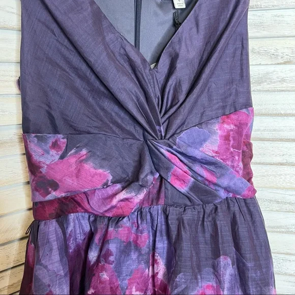 LELA ROSE TARGET NEIMAN MARCUS Women's Watercolor Silk Blend Dress Purple NWT 6 - Picture 6 of 16